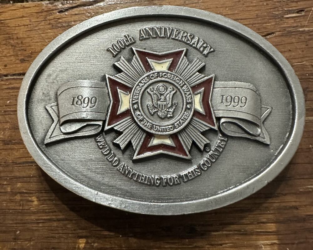 Veterans Of Foreign Wars Of The United States Mens Belt Buckle 100th Anniversary